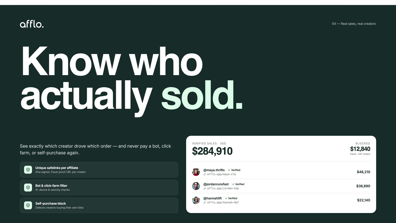 Know who actually sold.
